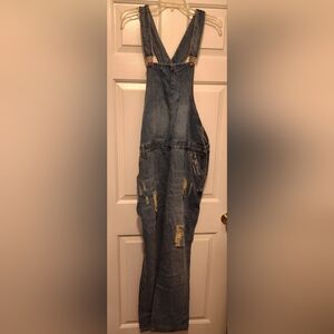 Fashion Nova Distressed Denim Overalls